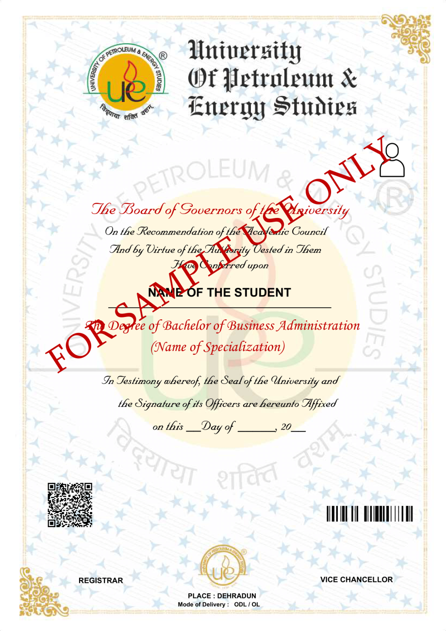Sample Degree Certificate